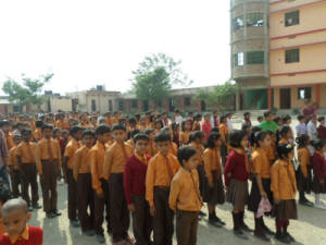 Students gathered for a school activity